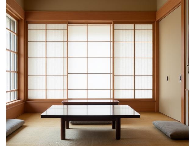 障子と座卓のある洗練された和室、個室の設え