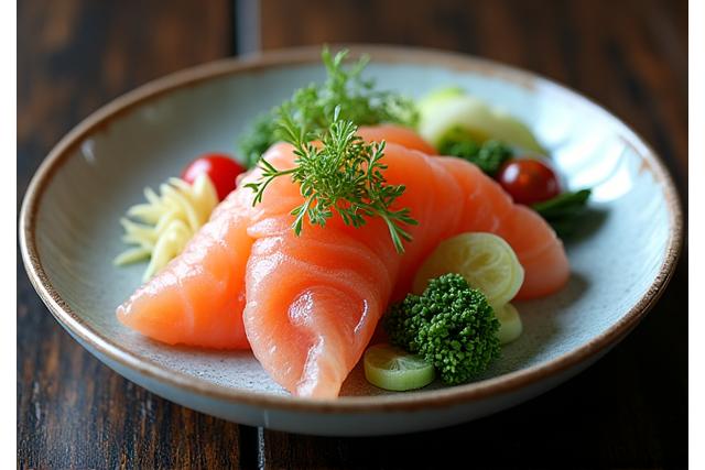 彩り豊かな懐石料理の一皿、繊細な盛り付け