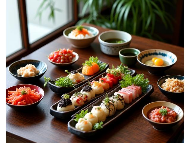 美しい盛り付けの懐石料理フルセット