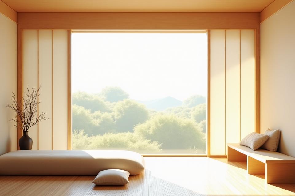 梅スイートの明るいリビングエリア